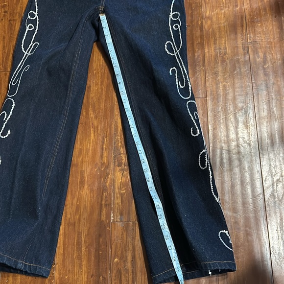 Spiegel High Waist Sequin swirl leg‎ Design Jeans Size 6 - Picture 8 of 8